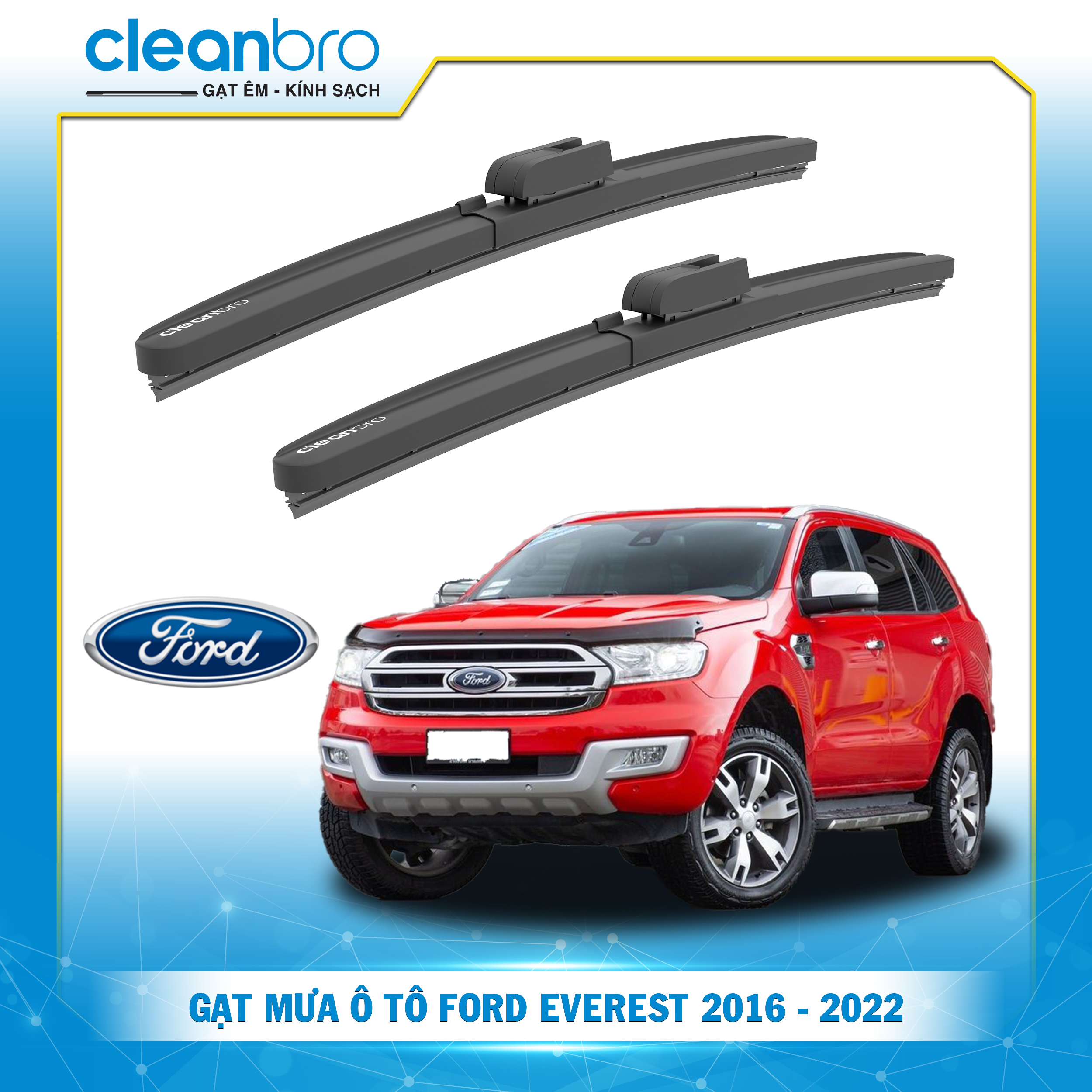 Gạt mưa ô tô hiệu ứng lá sen Ford Everest [2016-2022]